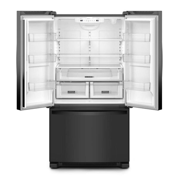 Whirlpool Standard-Depth 25.2-cu ft 3 -Door French Door Refrigerator with Ice Maker ( Black ) ENERGY STAR Certified