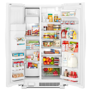 Whirlpool In-Door Can Caddy 21.4-cu ft Side-by-Side Refrigerator with Ice Maker ,Water and Ice Dispenser ( White )