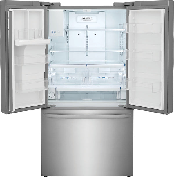 Frigidaire Counter-Depth 22.6-cu ft 3 -Door French Door Refrigerator with Ice Maker with Water and Ice Dispenser ( Stainless steel ) ENERGY STAR Certified