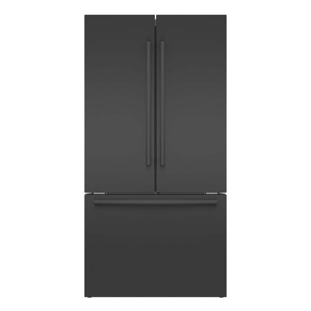 Bosch Counter-Depth 800 Series 21-cu ft 3 -Door French Door Refrigerator with Ice Maker with Water Dispenser ( Black stainless steel ) ENERGY STAR Certified