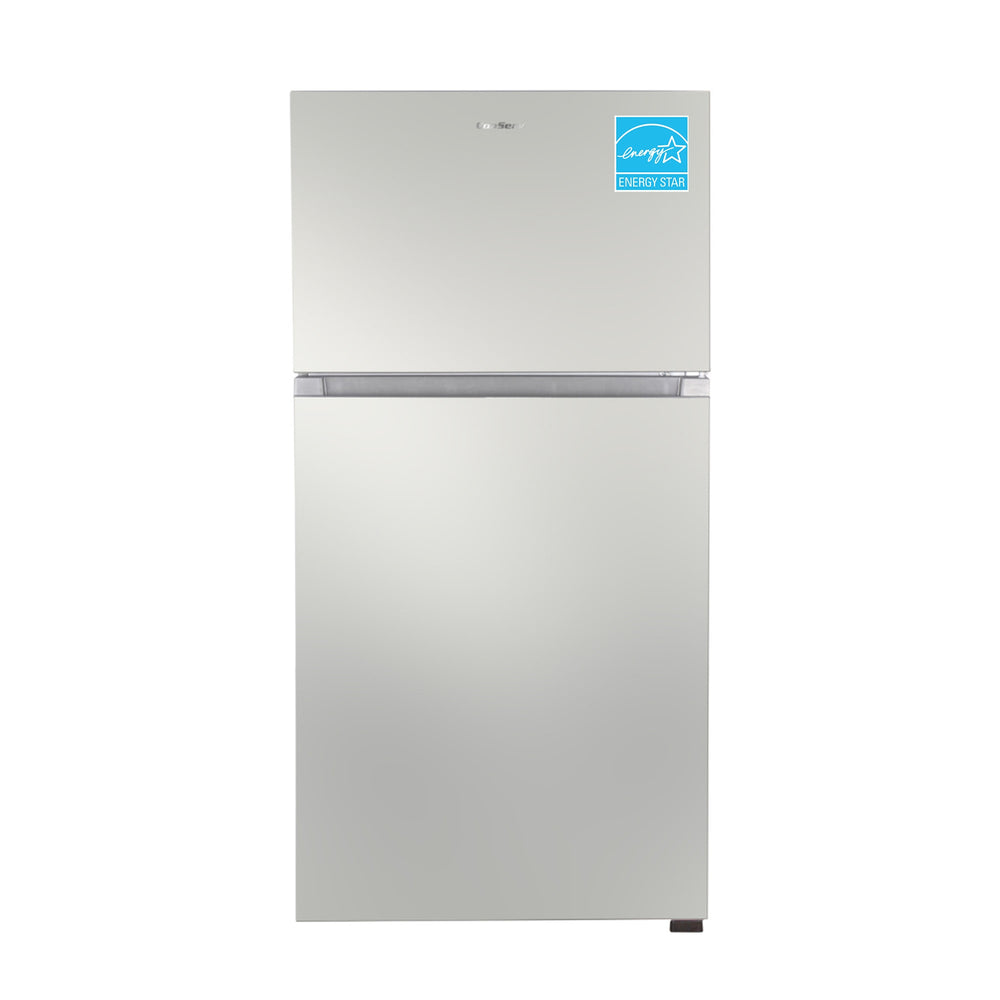 ConServ Reversible Door with Built-in Ice Maker 21-cu ft Top-Freezer Refrigerator with Ice Maker ( Stainless ) ENERGY STAR Certified