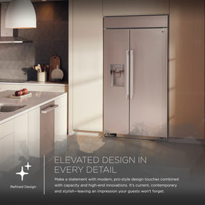 LG STUDIO 25.6-cu ft Counter-Depth Side-by-Side Refrigerator Built-In Smart Compatible with Ice Maker ,Water and Ice Dispenser ( Stainless Steel )