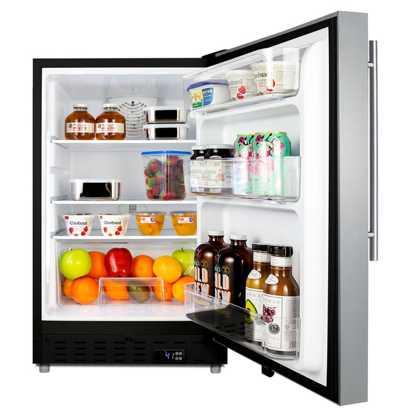 Summit Appliance 3.53-cu ft Built-In Mini Fridge ( Stainless steel door and white cabinet )