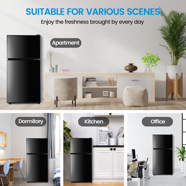 Jeremy Cass 3.5-cu ft Mini Fridge with Freezer ( Black ) ENERGY STAR