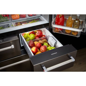 KitchenAid Standard-Depth 25.8-cu ft 5 -Door French Door Refrigerator with Ice Maker with Water and Ice Dispenser ( Black Stainless Steel with PRINTSHIELD Finish )