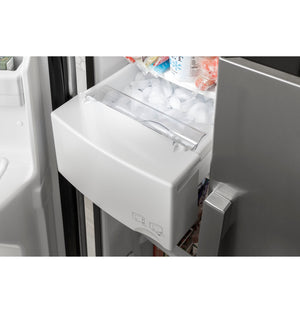 GE 21.8-cu ft Counter-Depth Side-by-Side Refrigerator with Ice Maker ,Water and Ice Dispenser ( Stainless Steel )