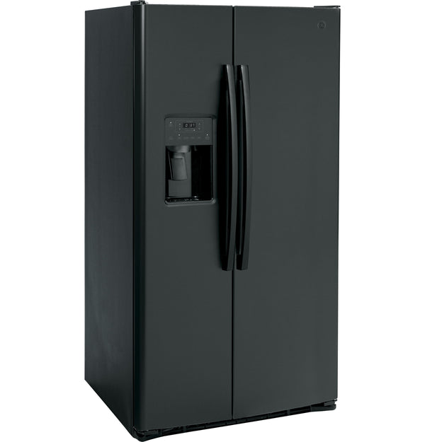 GE 25.3-cu ft Side-by-Side Refrigerator with Ice Maker ,Water and Ice Dispenser ( Black )