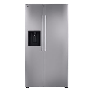 LG 26.6-cu ft Side-by-Side Refrigerator Smart Compatible with Ice Maker ,Water and Ice Dispenser ( PrintProof Stainless Steel ) ENERGY STAR Certified