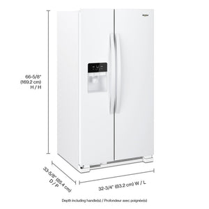 Whirlpool In-Door Can Caddy 21.4-cu ft Side-by-Side Refrigerator with Ice Maker ,Water and Ice Dispenser ( White )
