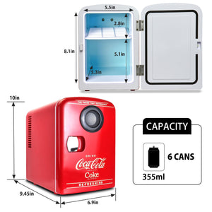 Coca-Cola 4L Cooler/Warmer w/ Bluetooth Speaker 0.14-cu ft Mini Fridge ( Red, Black )