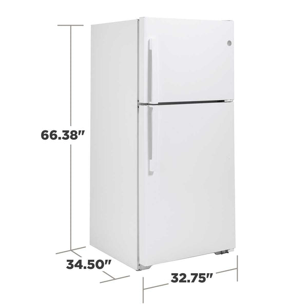 GE Garage-ready 21.9-cu ft Top-Freezer Refrigerator ( White ) Garage Ready