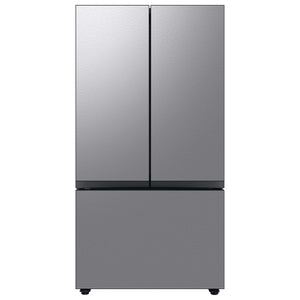 Samsung Bespoke Standard-Depth 30.1-cu ft 3 -Door Smart Compatible French Door Refrigerator with Dual Ice Maker with Water Dispenser ( Stainless Steel - All Panels ) ENERGY STAR Certified