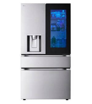 LG Standard-Depth InstaView MyColor 28.6-cu ft 4 -Door Smart Compatible French Door Refrigerator with Dual Ice Maker with Water and Ice Dispenser and Door within Door ( PrintProof Stainless Steel ) ENERGY STAR Certified