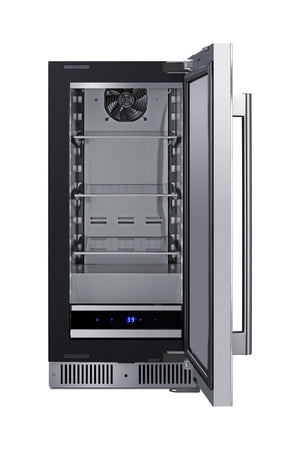 Summit Appliance 1.72-cu ft Built-In Mini Fridge ( Stainless steel door and black cabinet )
