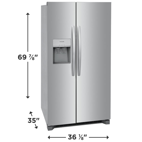 Frigidaire 25.6-cu ft Side-by-Side Refrigerator with Ice Maker ,Water and Ice Dispenser ( Stainless steel ) ENERGY STAR Certified