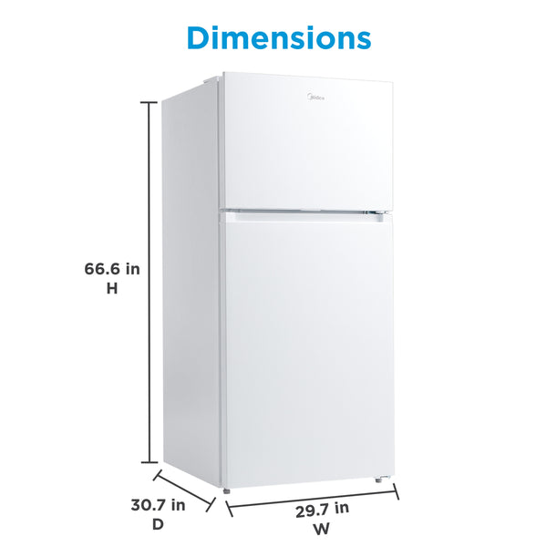 Midea Fingerprint Resistant 18.1-cu ft Top-Freezer Refrigerator ( White ) Garage Ready ENERGY STAR Certified