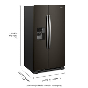 Whirlpool 24.5-cu ft Side-by-Side Refrigerator with Ice Maker ,Water and Ice Dispenser ( Fingerprint Resistant Black Stainless )