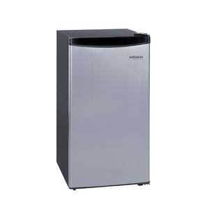 Premium Levella 3.2-cu ft Mini Fridge with Freezer ( Black cabinet with stainless door )