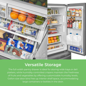 Kenmore Standard-Depth 28.6-cu ft 3 -Door French Door Refrigerator with Ice Maker with Water and Ice Dispenser ( Stainless steel ) ENERGY STAR Certified