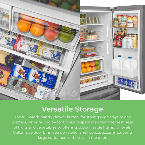 Kenmore Standard-Depth 28.6-cu ft 3 -Door French Door Refrigerator with Ice Maker with Water and Ice Dispenser ( Stainless steel ) ENERGY STAR Certified