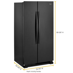Whirlpool 25.1-cu ft Side-by-Side Refrigerator ( Black )