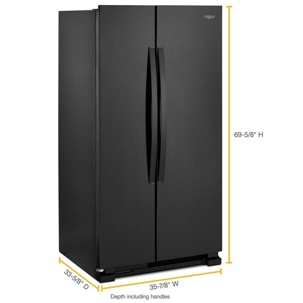 Whirlpool 25.1-cu ft Side-by-Side Refrigerator ( Black )