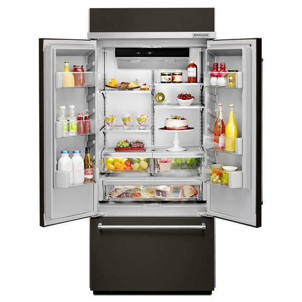 KitchenAid Standard-Depth 20.8-Cu. Feet 3 -Door Built-In French Door Refrigerator with Ice Maker ( Black Stainless Steel with PRINTSHIELD Finish )