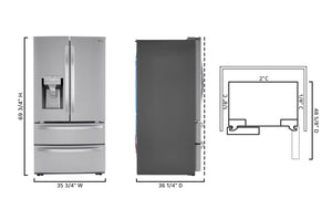 LG Standard-Depth Craft Ice 27.8-cu ft 4 -Door Smart Compatible French Door Refrigerator with Dual Ice Maker with Water and Ice Dispenser ( PrintProof Stainless Steel ) ENERGY STAR Certified