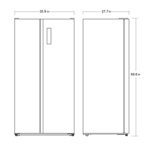 Impecca 18.8-cu ft Counter-Depth Side-by-Side Refrigerator Built-In ( Stainless steel )