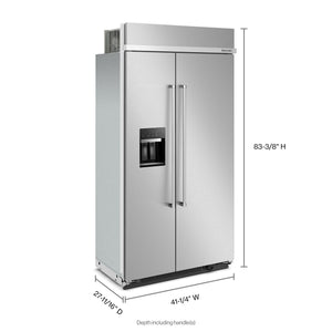 KitchenAid 29.4-cu ft Counter-Depth Side-by-Side Refrigerator Built-In ,Water and Ice Dispenser ( Stainless Steel )