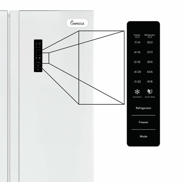 Impecca 18.8-cu ft Counter-Depth Side-by-Side Refrigerator Built-In ( White )