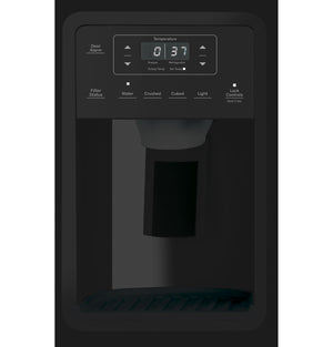 GE 23-cu ft Side-by-Side Refrigerator with Ice Maker ,Water and Ice Dispenser ( Black )