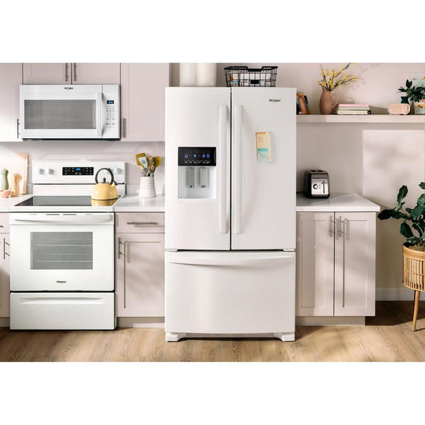 Whirlpool Standard-Depth 24.7-cu ft 3 -Door French Door Refrigerator with Ice Maker with Water and Ice Dispenser ( White ) ENERGY STAR Certified