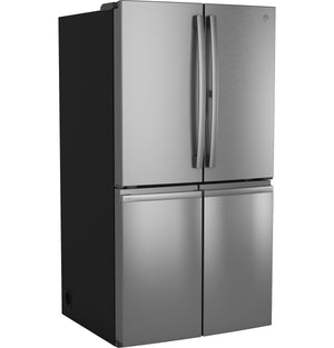 GE Profile Standard-Depth 28-cu ft 4 -Door Smart Compatible French Door Refrigerator with Ice Maker with Water Dispenser and Door within Door ( Fingerprint-resistant Stainless Steel ) ENERGY STAR Certified