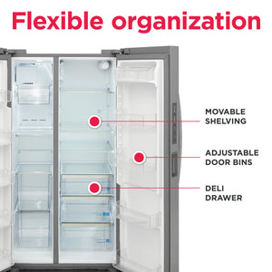 Frigidaire Gallery 26-cu ft Side-by-Side Refrigerator with Ice Maker and Water Dispenser ( Smudge-Proof Stainless Steel ) ENERGY STAR Certified
