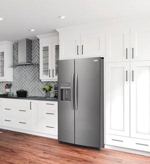 Frigidaire Gallery 25.6-cu ft Side-by-Side Refrigerator with Ice Maker ,Water and Ice Dispenser ( Fingerprint Resistant Black Stainless Steel ) ENERGY STAR Certified