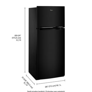 Whirlpool Flexible Storage Bin 17.6-cu ft Top-Freezer Refrigerator ( Black )