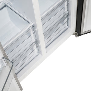 FORNO Salerno Espresso 15.62-cu ft Counter-Depth Side-by-Side Refrigerator ( Black )