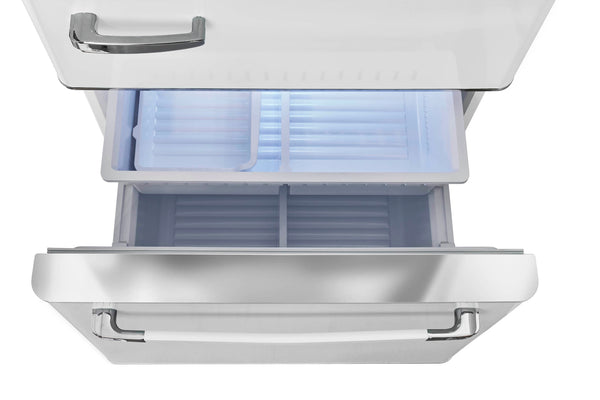 UNIQUE Classic Retro 17.7-cu ft Counter-Depth Bottom-Freezer Refrigerator with Ice Maker ( Marshmallow White ) ENERGY STAR Certified