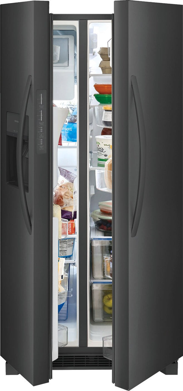 Frigidaire 22.3-cu ft Side-by-Side Refrigerator with Ice Maker ,Water and Ice Dispenser ( Black Stainless Steel ) ENERGY STAR Certified