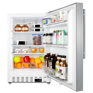 Summit Appliance 3.53-cu ft Built-In Mini Fridge ( Stainless steel door and white cabinet )
