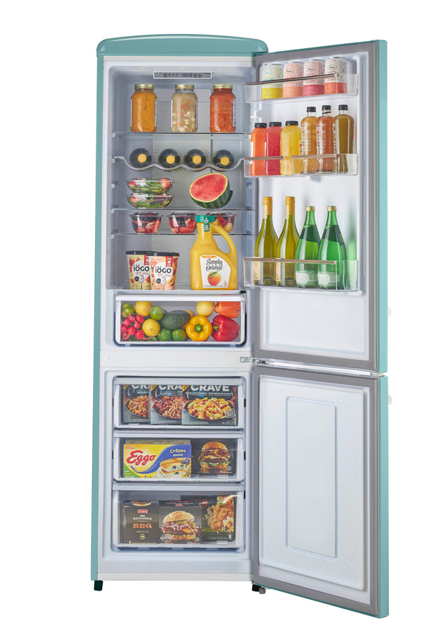 UNIQUE Classic Retro 11.7-cu ft Counter-Depth Bottom-Freezer Refrigerator Ocean Mist Turquoise ) ENERGY STAR Certified