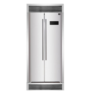 FORNO Salerno 15.6-cu ft Counter-Depth Side-by-Side Refrigerator ( Stainless steel )