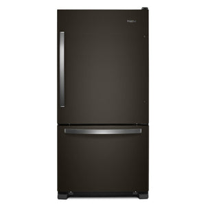 Whirlpool 22.1-cu ft Standard-Depth Bottom-Freezer Refrigerator with Ice Maker ( Fingerprint Resistant Black Stainless ) ENERGY STAR Certified