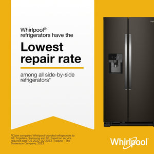 Whirlpool 24.5-cu ft Side-by-Side Refrigerator with Ice Maker ,Water and Ice Dispenser ( Fingerprint Resistant Black Stainless )