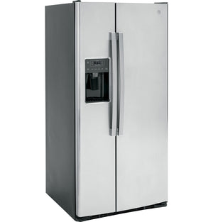 GE 23-cu ft Side-by-Side Refrigerator with Ice Maker ,Water and Ice Dispenser ( Stainless Steel )