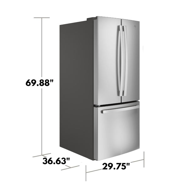 GE Standard-Depth 20.8-cu ft 3 -Door French Door Refrigerator with Ice Maker ( Stainless Steel ) ENERGY STAR Certified