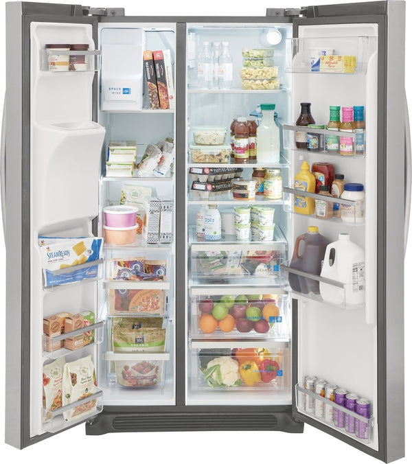 Frigidaire Gallery 22.3-cu ft Counter-Depth Side-by-Side Refrigerator with Ice Maker ,Water and Ice Dispenser ( Fingerprint Resistant Stainless Steel ) ENERGY STAR Certified