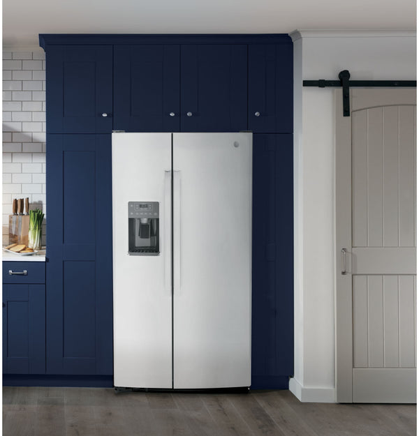 GE 25.3-cu ft Side-by-Side Refrigerator with Ice Maker ,Water and Ice Dispenser ( Stainless Steel )