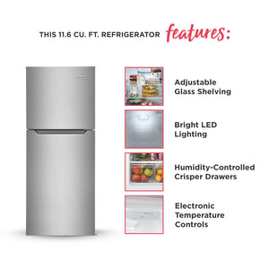 Frigidaire 11.6-cu ft Counter-Depth Top-Freezer Refrigerator ( Fingerprint-Resistant Stainless Look ) Garage Ready ENERGY STAR Certified
